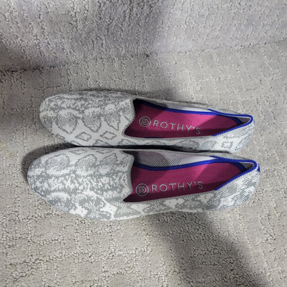 Rothy's The Loafer Ivory Grey Snake Women Size 7, 7.5, 8, 8.5, 9.5, 10, 11, 11.5 - Picture 9 of 11
